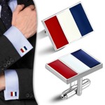 Flag of France Stainless Steel Cufflinks Flag of France Stainless Steel Cufflinks